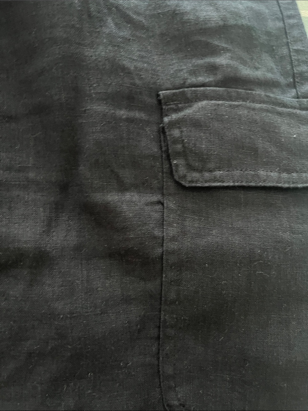 Black women’s size S Cargo Jogger 100% linen Pants NWT - Picture 2 of 7